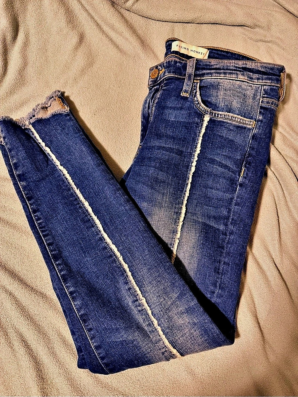 NWOT Unique Flying Monkey Skinny Jeans in Blue